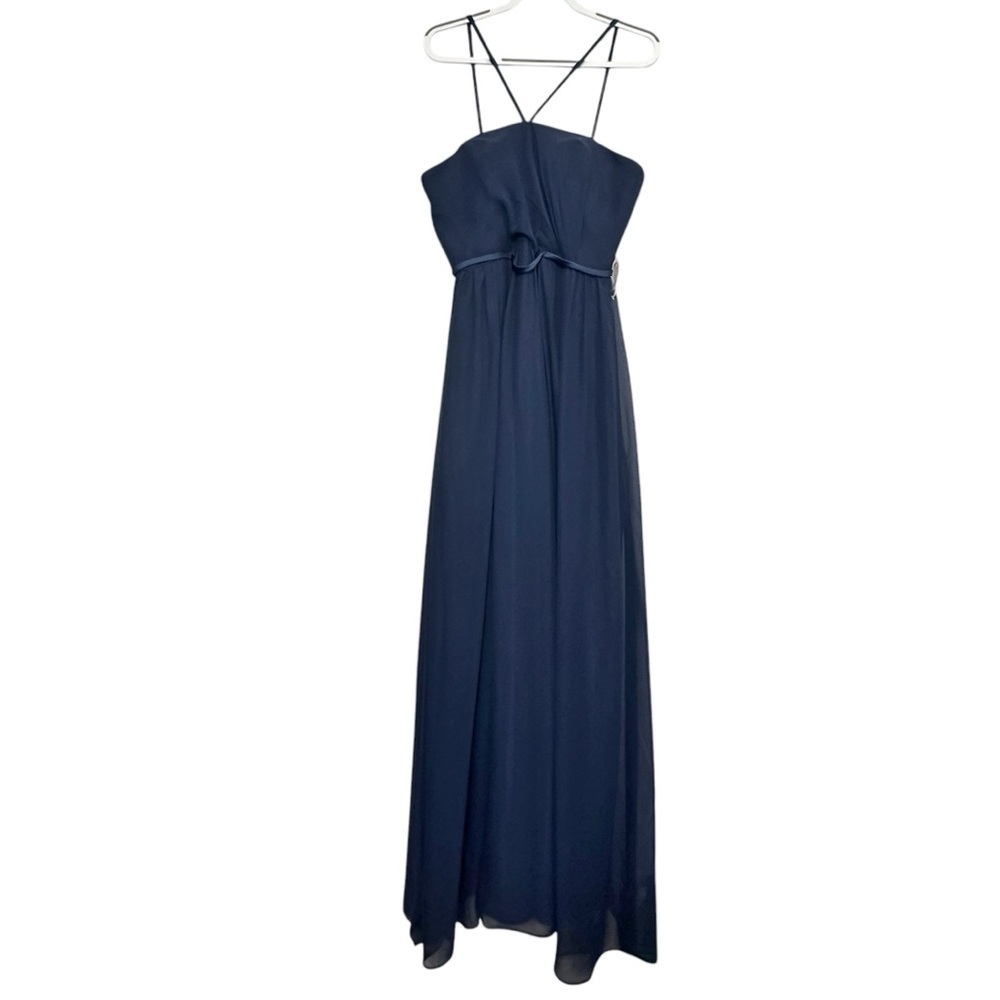 Alfred Angelo Navy Chiffon Spaghetti Straps Dress Wedding